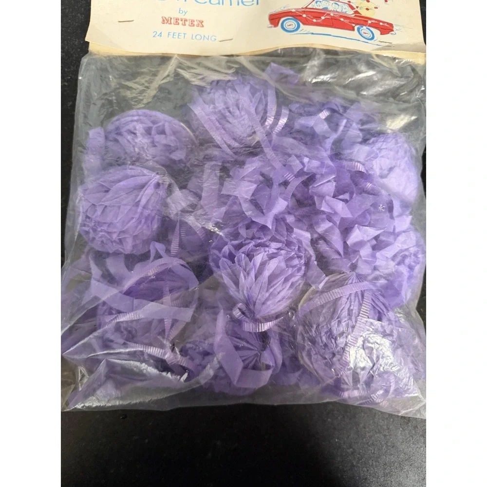 Vintage METEX Car Streamer Lavender Purple 24 Feet Long NOS Parade Wedding Party